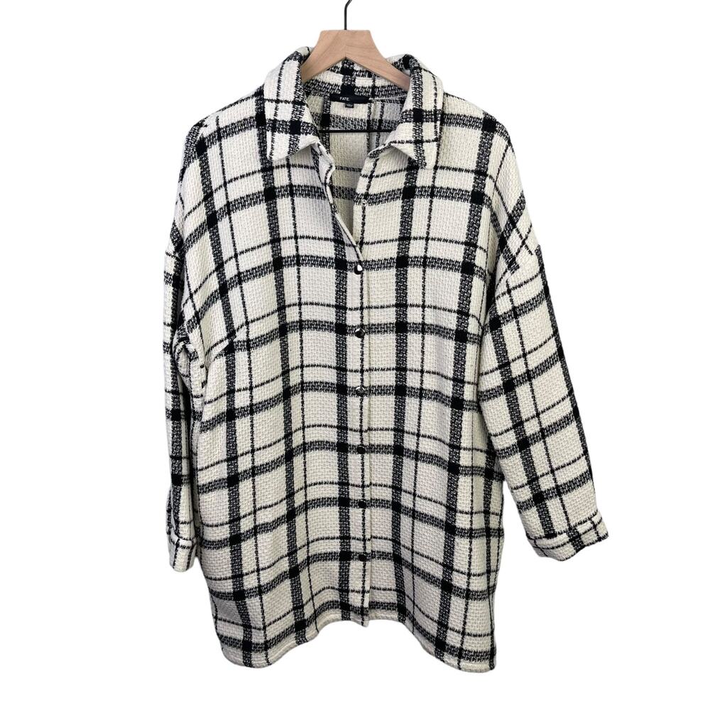 FATE Shacket Womens Large Oversize Baggy Knit Longline Gorpcore Streetw…